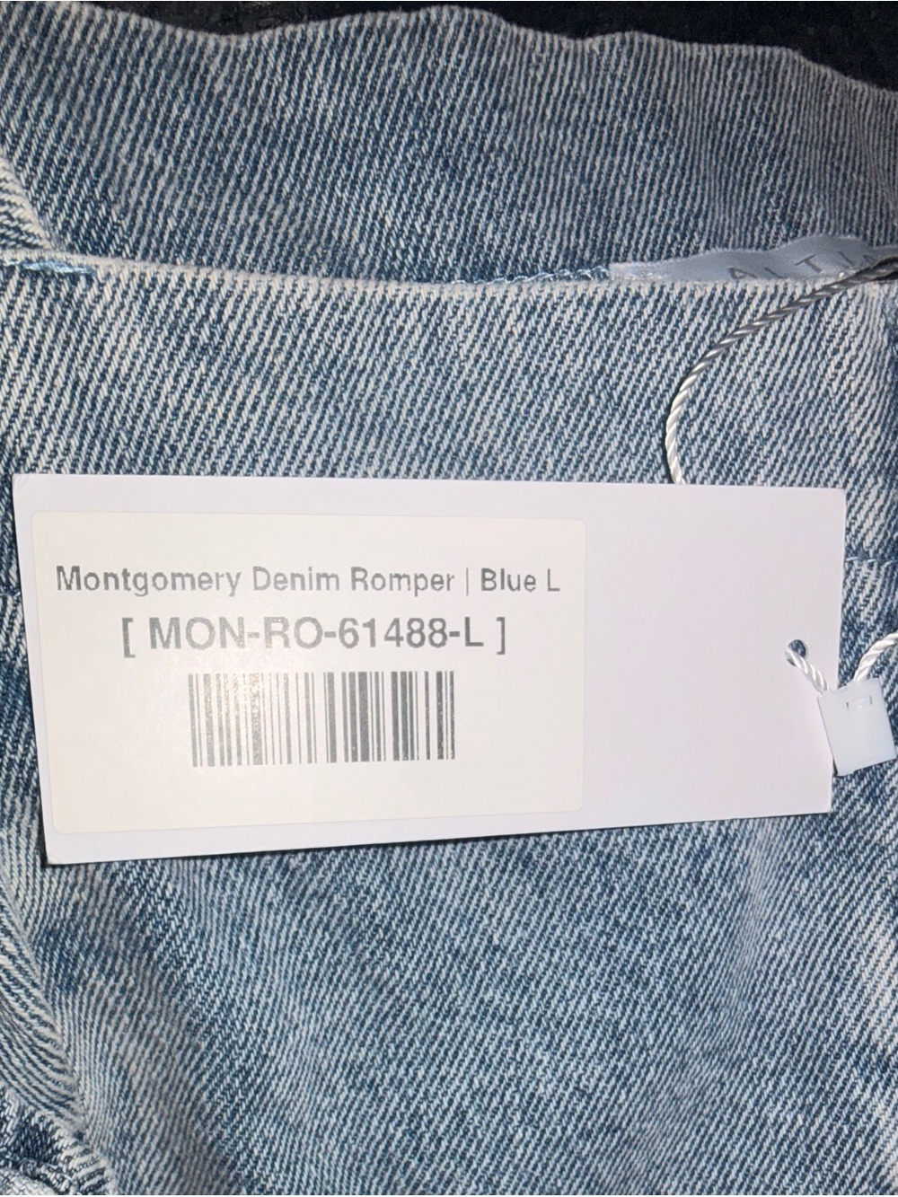 Baltic Born Montgomery Washed Blue Denim Romper - Size Large - Picture 5 of 5